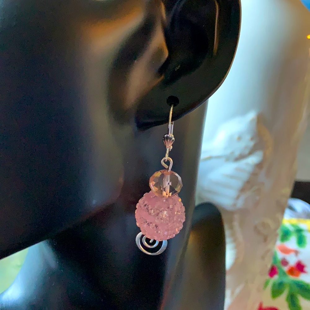 Pink Crystal Earrings